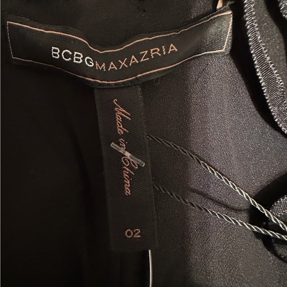 NWT BCBGMAXAZRIA Black Strapless Dress Size 2 Mini Corset Mesh Cocktail Y2K - Thumbnail 4