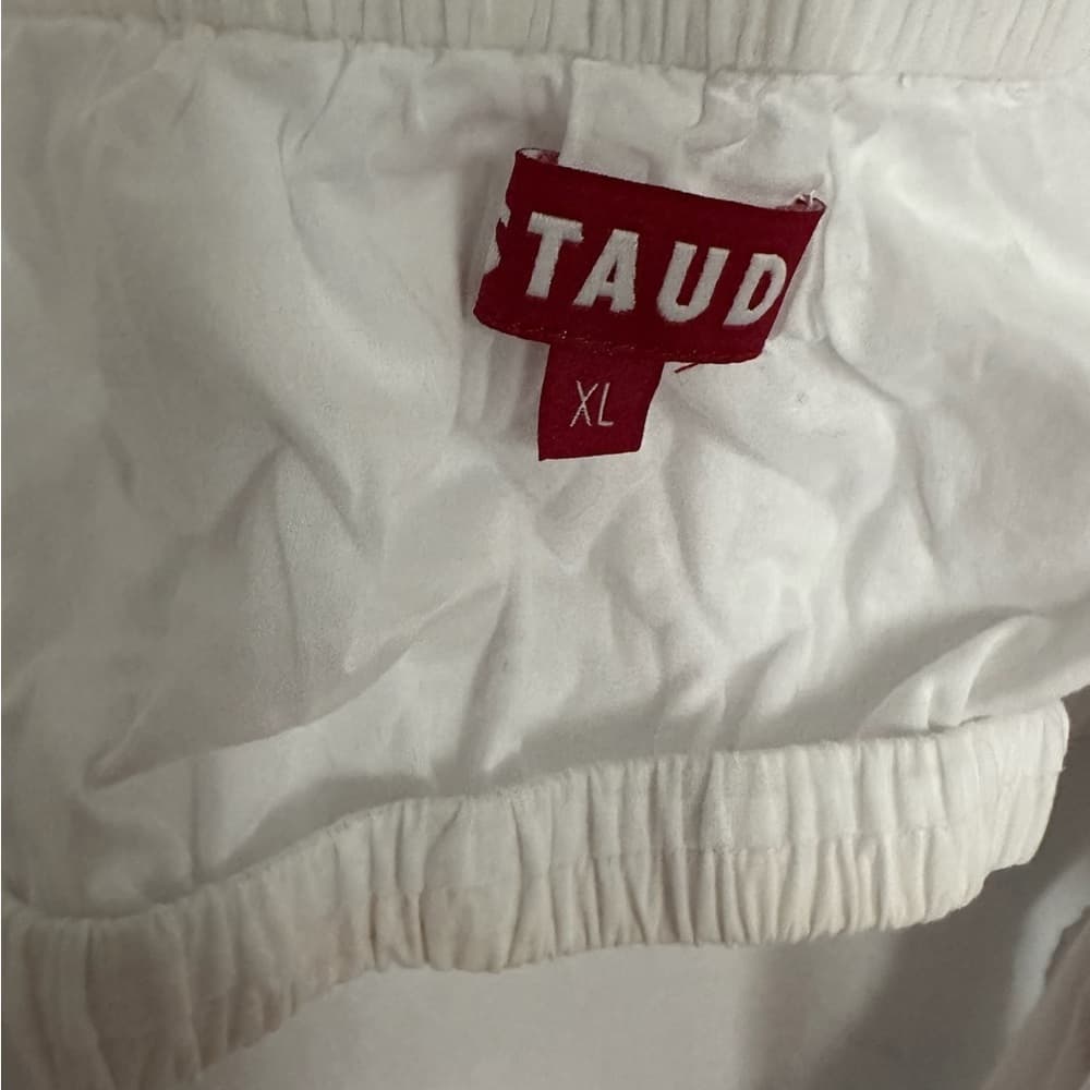NWT Staud Carina Cut Out Puff Sleeves Midi Dress Size XL White Romantic Feminine - Thumbnail 13