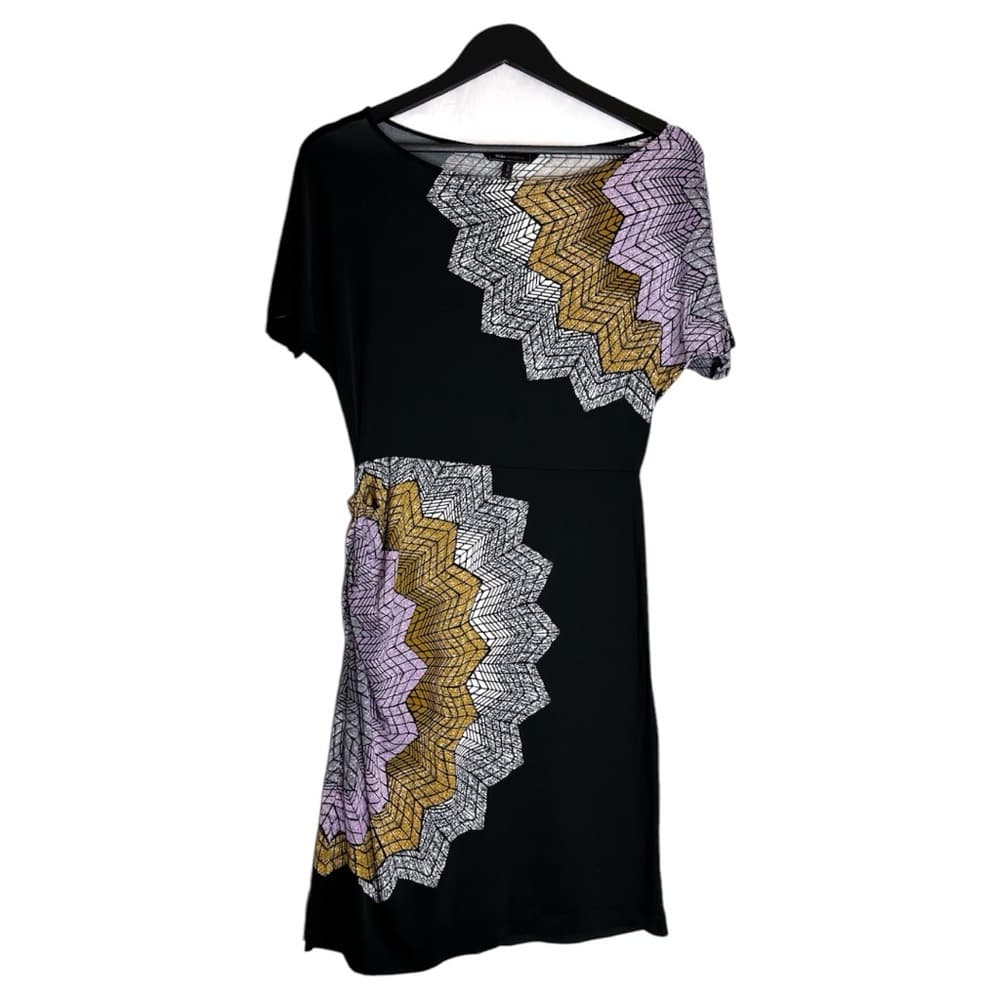 BCBGMaxAzria Black w Multi Color Abstract Print Dress Size Small - Thumbnail 9