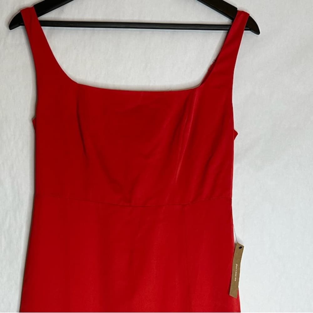 NWT O.P.T. x Revolve Red Midi Dress Side Thigh Slit Size Medium Valentine’s Day - Thumbnail 11