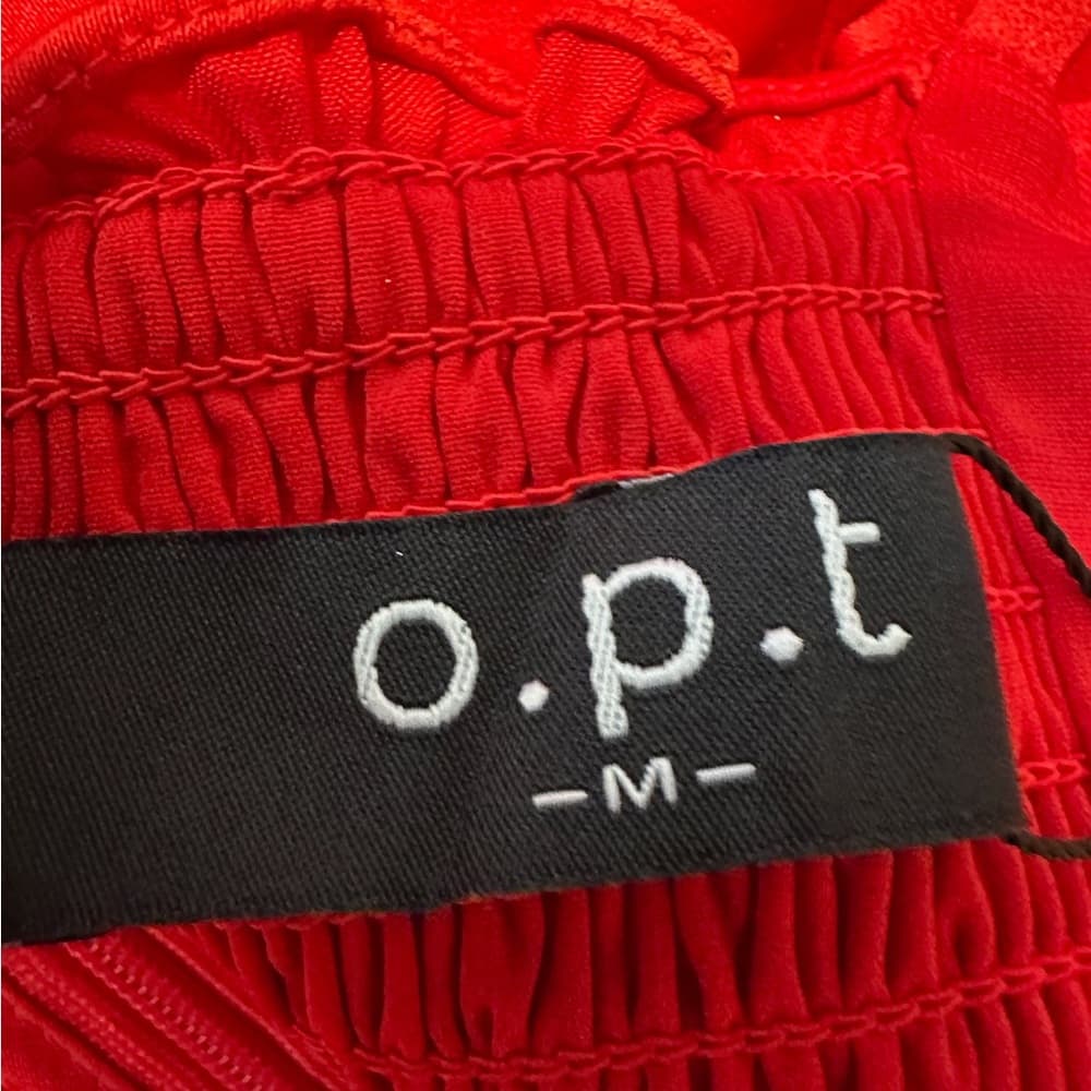 NWT O.P.T. x Revolve Red Midi Dress Side Thigh Slit Size Medium Valentine’s Day - Thumbnail 7