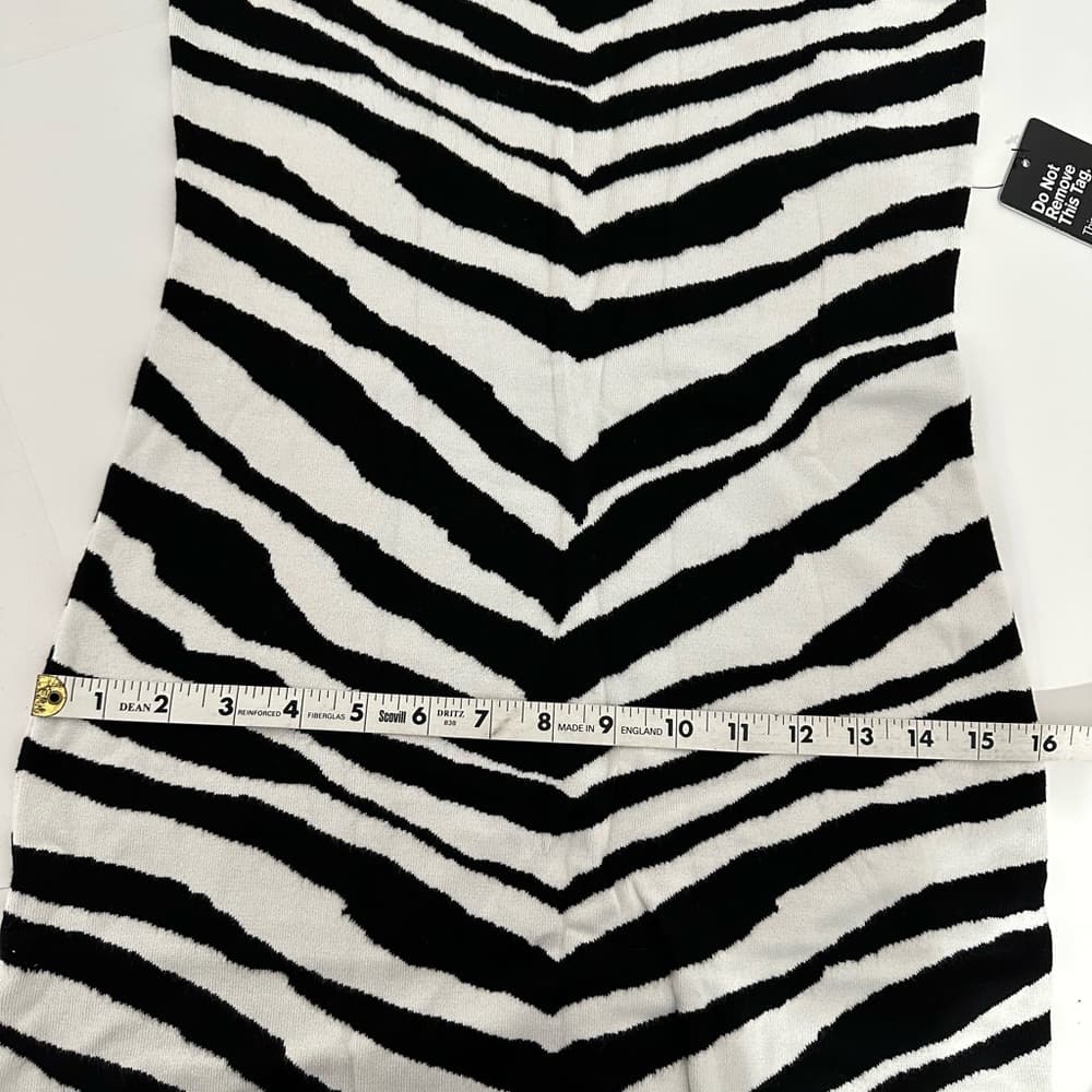 NWT Express Zebra Knit Mini Dress Y2K Bodycon Sleeveless Size Small SEE NOTE - Thumbnail 13
