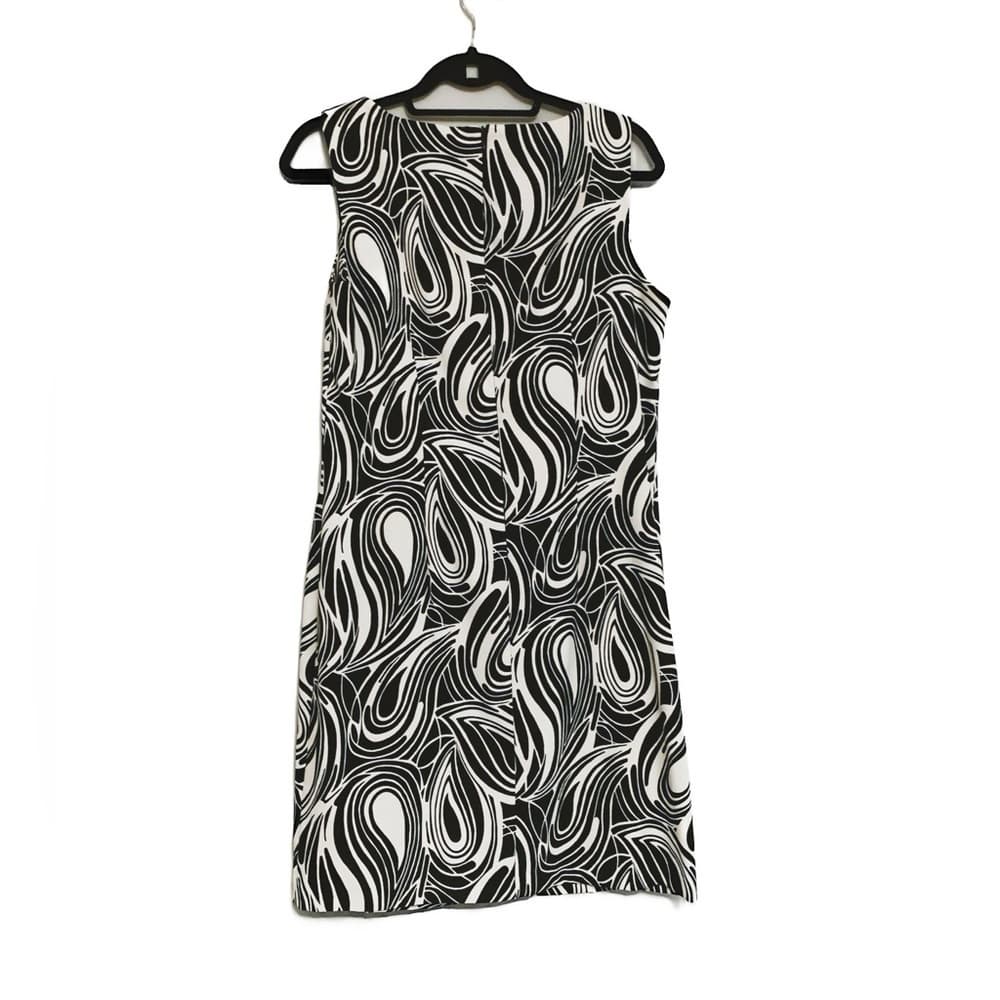 AGB Women's Sheath Dress Size 12 Black White Swirl Print Retro/Vintage-Looking - Thumbnail 9