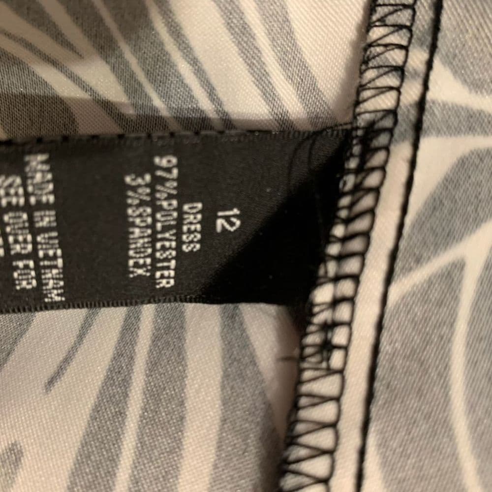 AGB Women's Sheath Dress Size 12 Black White Swirl Print Retro/Vintage-Looking - Thumbnail 8