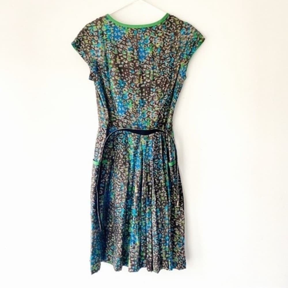 Marc New York Green Multi-Color A-Line Dress - Retro Style, Pockets, Sz 8 A-line - Thumbnail 3