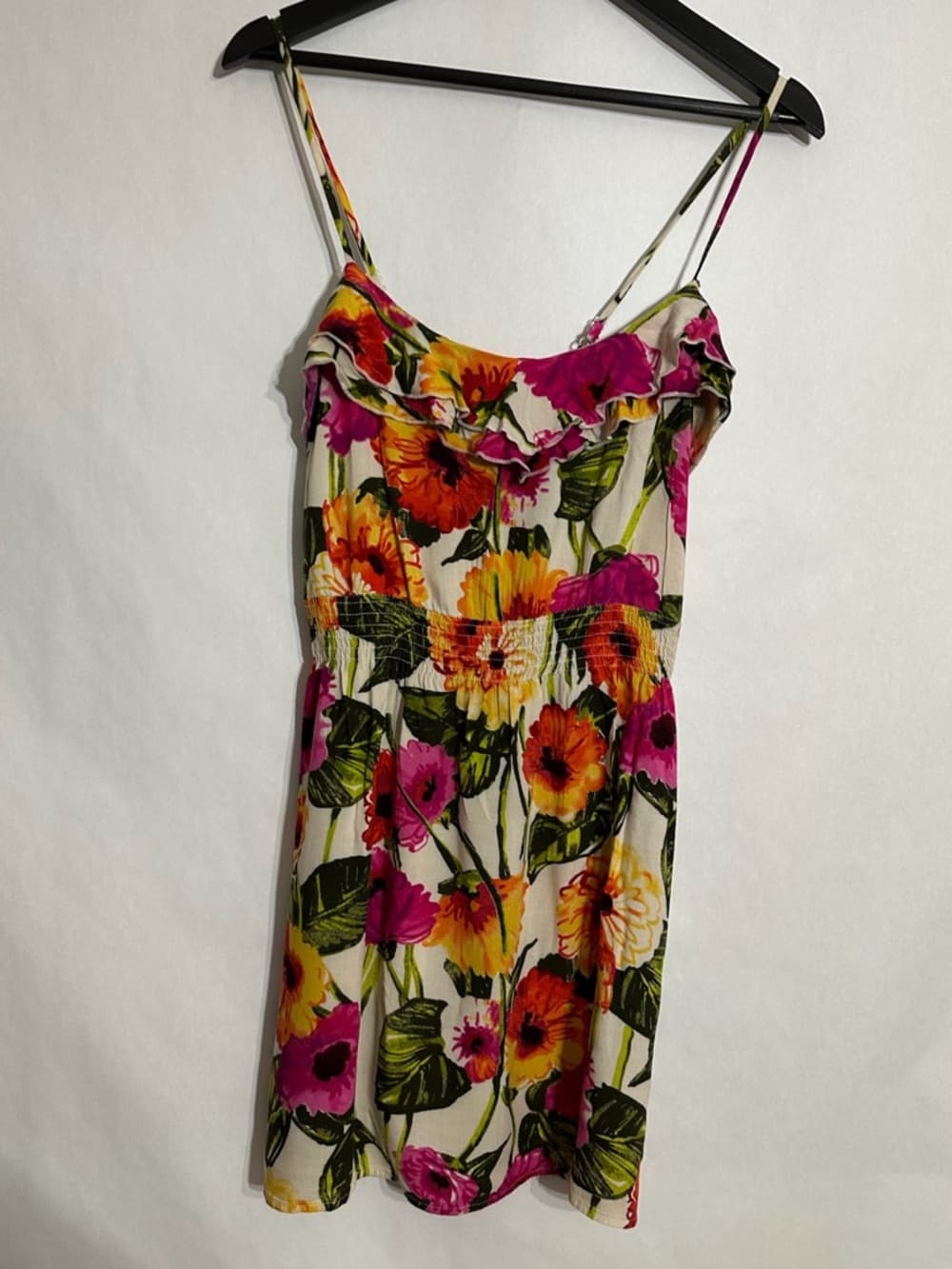 Mimi Chica Floral Ruffle Sundress Cottagecore Summer Mini Dress Medium Resort