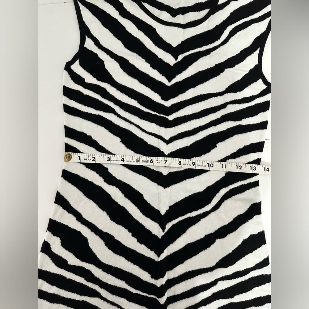 NWT Express Zebra Knit Mini Dress Y2K Bodycon Sleeveless Size Small SEE NOTE - Thumbnail 12