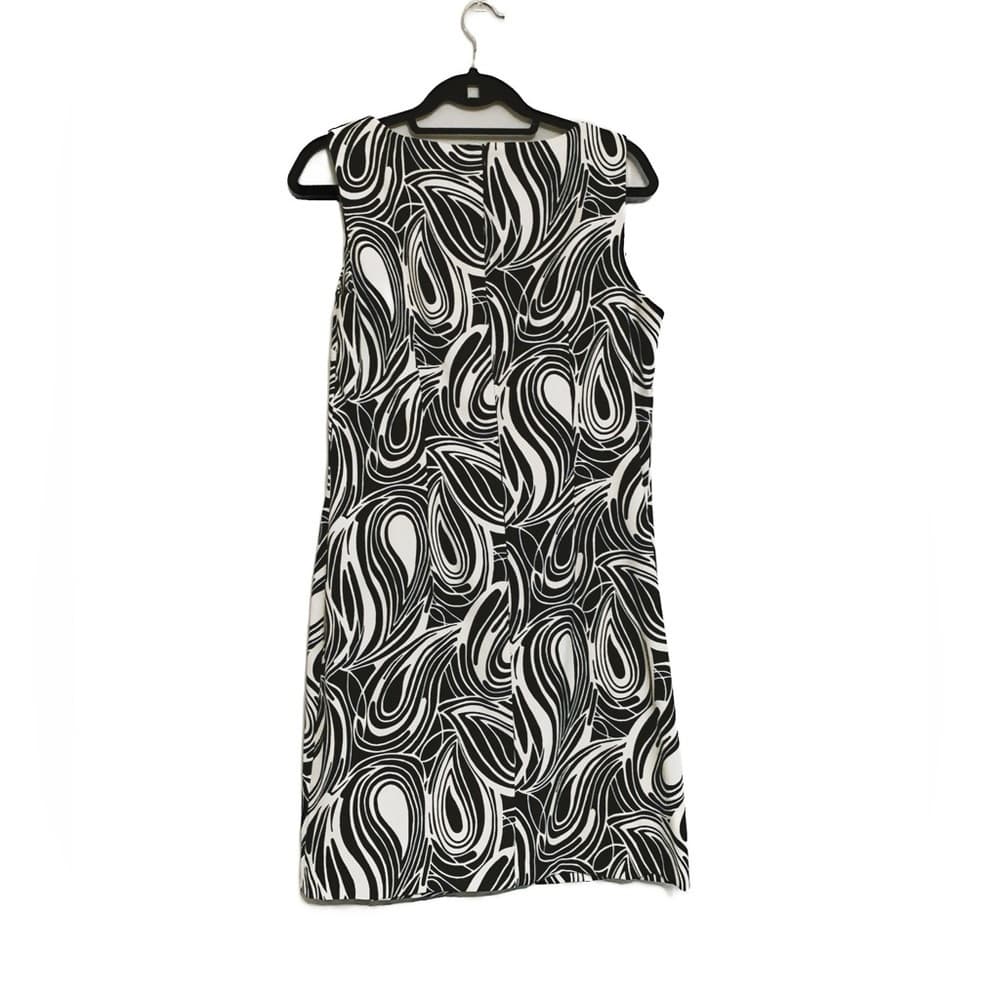 AGB Women's Sheath Dress Size 12 Black White Swirl Print Retro/Vintage-Looking - Thumbnail 10