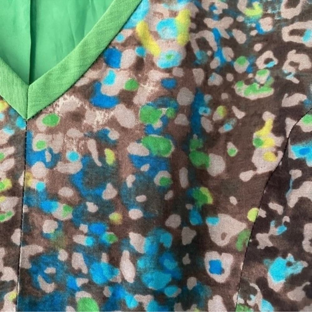 Marc New York Green Multi-Color A-Line Dress - Retro Style, Pockets, Sz 8 A-line - Thumbnail 5
