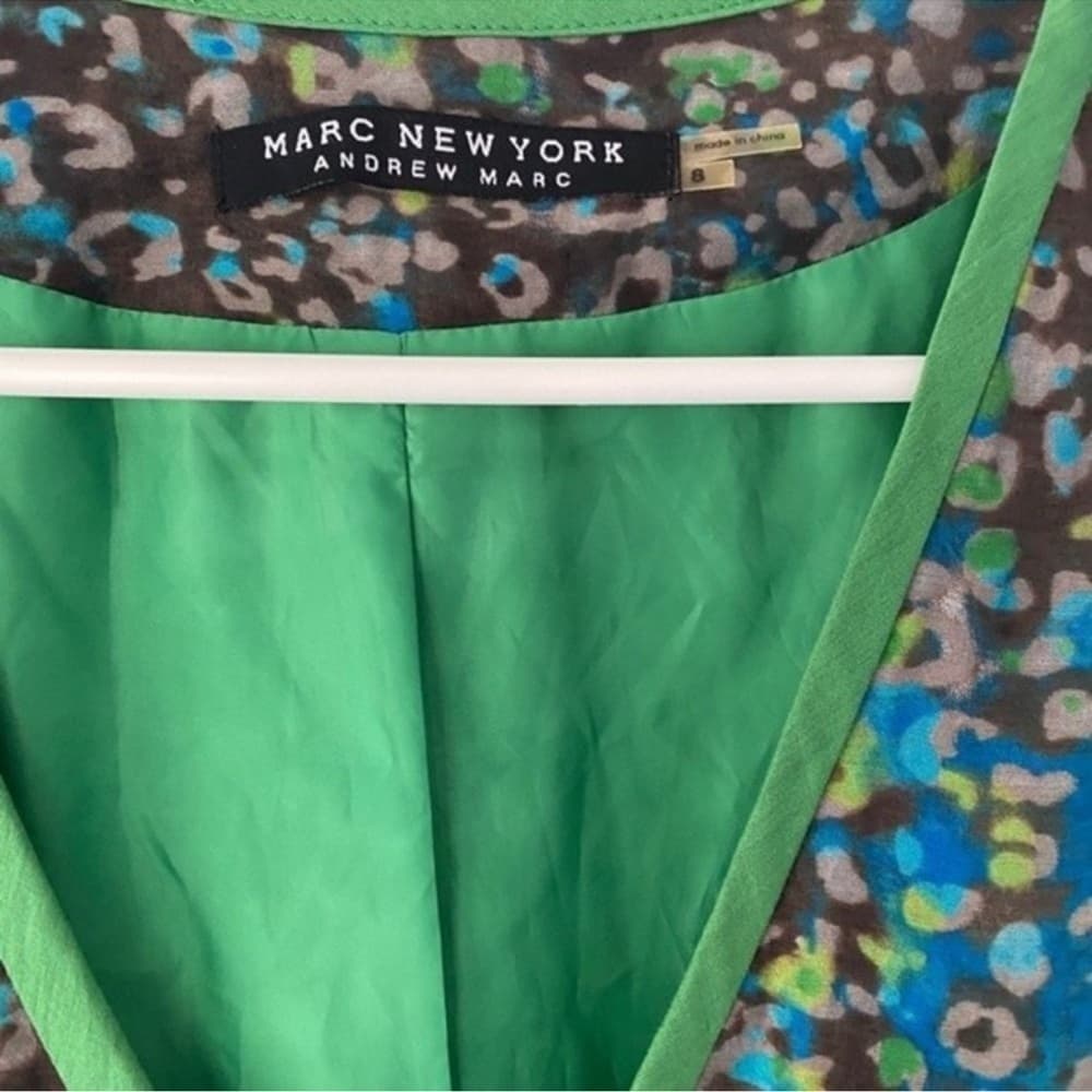 Marc New York Green Multi-Color A-Line Dress - Retro Style, Pockets, Sz 8 A-line - Thumbnail 6