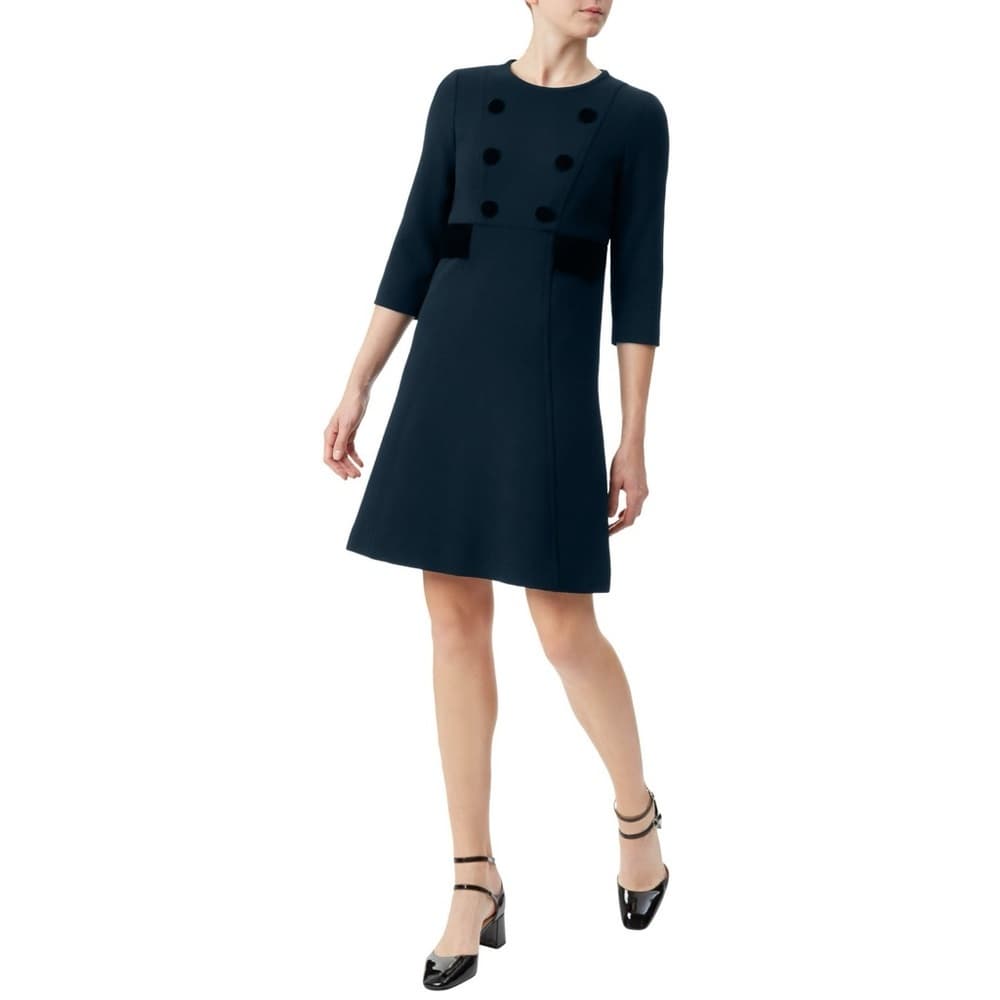 Jane Atelier Isme Shift Wool w Velvet Button Dress (UK 12/US 8) Designer Luxury - Thumbnail 13