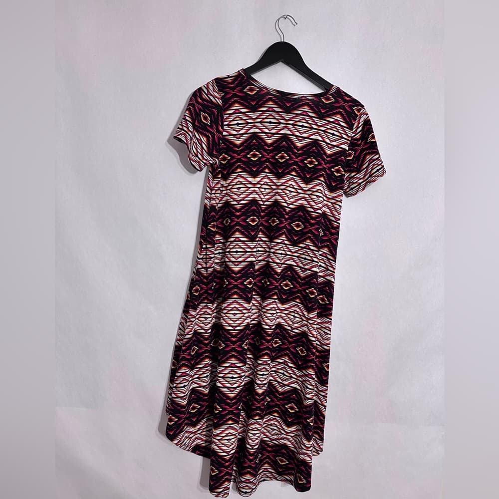 LuLaRoe Carly Dress Tribal Geometric Print Size XS Multicolor Festival Vibes - Thumbnail 3