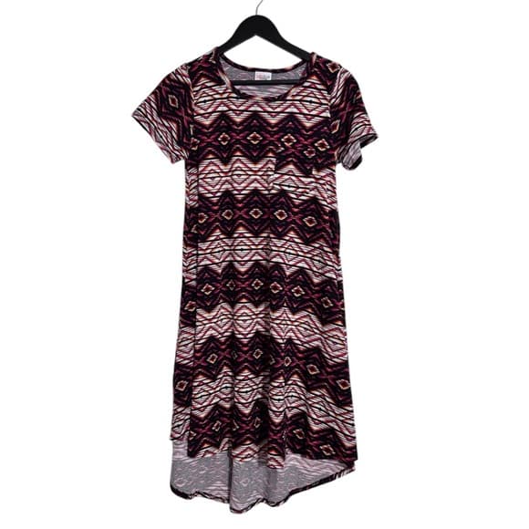 LuLaRoe Carly Dress Tribal Geometric Print Size XS Multicolor Festival Vibes - Thumbnail 7
