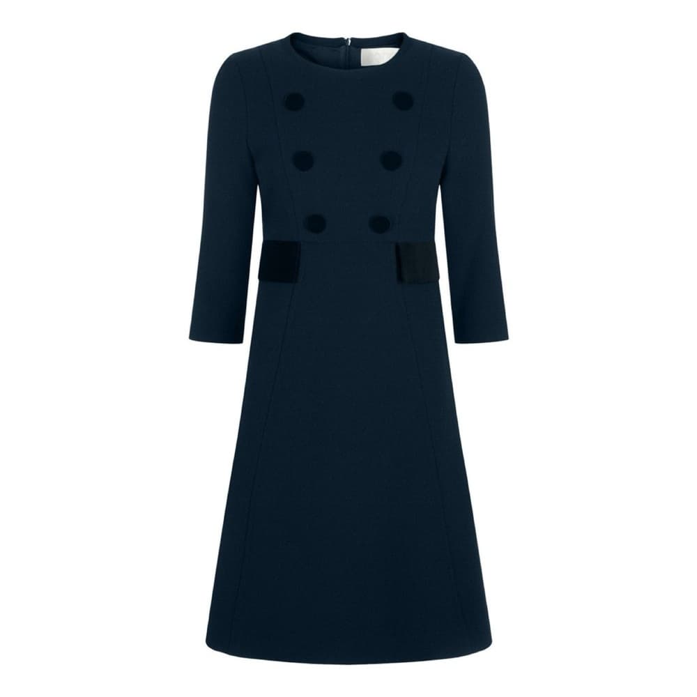 Jane Atelier Isme Shift Wool w Velvet Button Dress (UK 12/US 8) Designer Luxury - Thumbnail 11