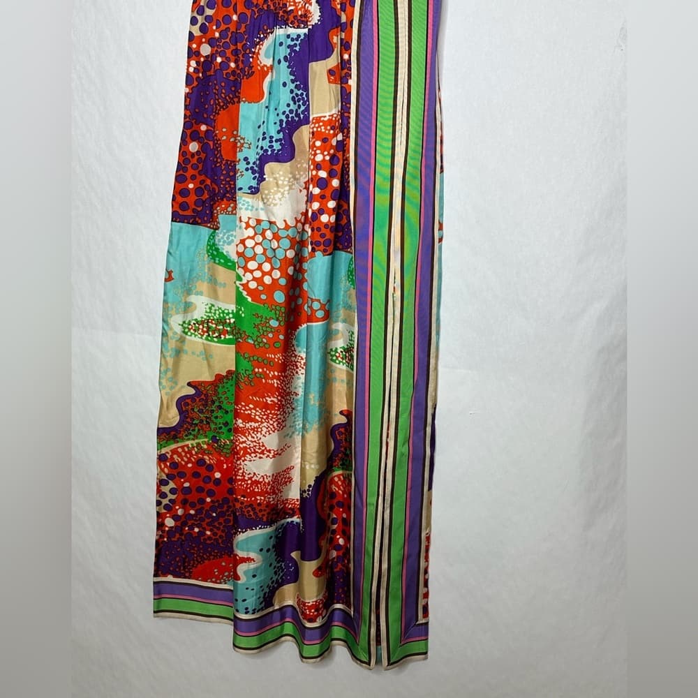 Vintage 1970s Psychedelic Dress Set Union Made ILGWU Maxi & Shorts RARE - Thumbnail 4