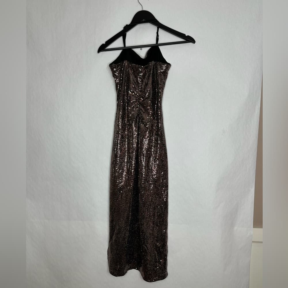 Emerald Sundae Disco Dot Metallic Print Strappy Midi Dress Size Large Juniors - Thumbnail 5