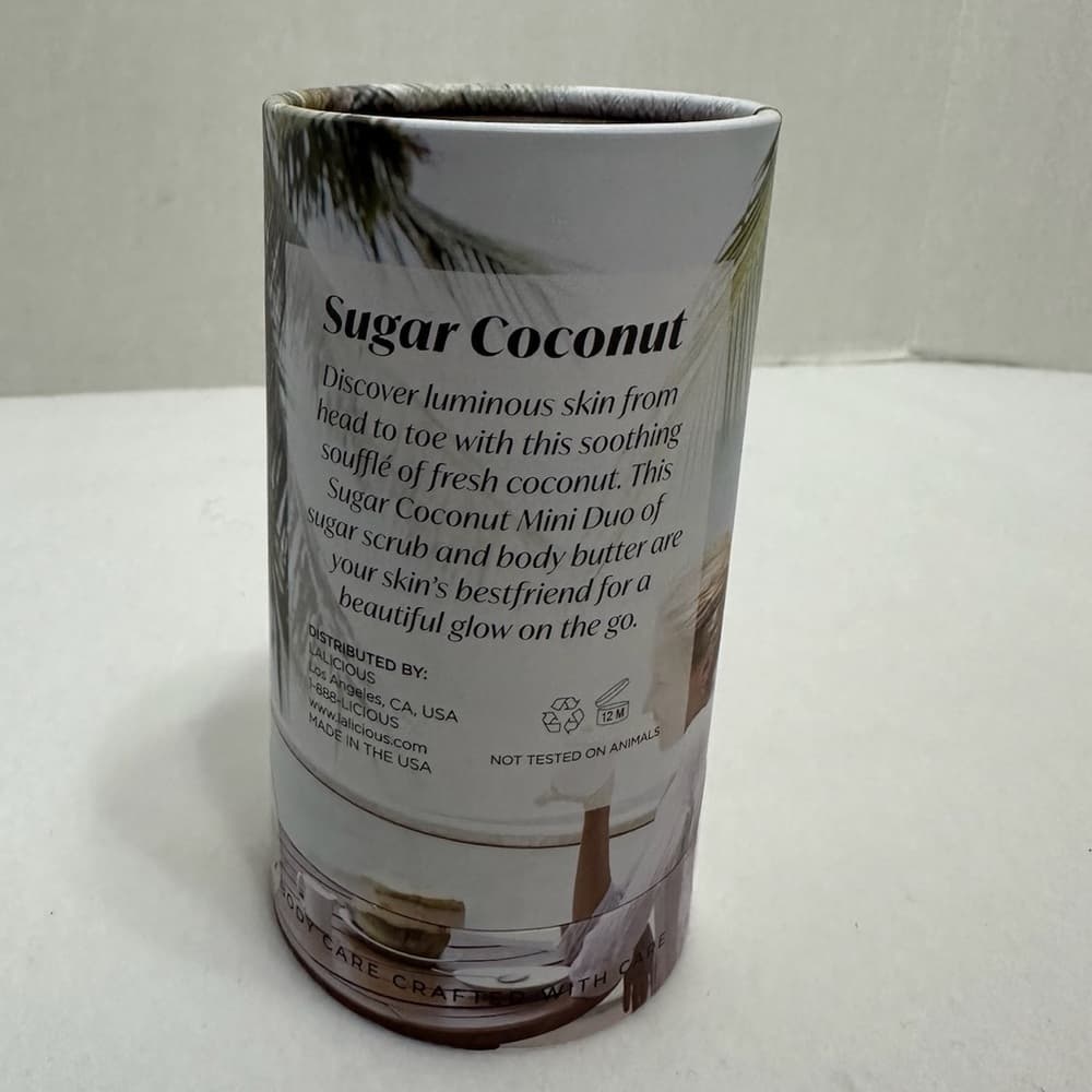 NIB LALICIOUS Sugar Scrub Body Butter Duo Set Travel Besties Sugar Coconut Scent - Thumbnail 3