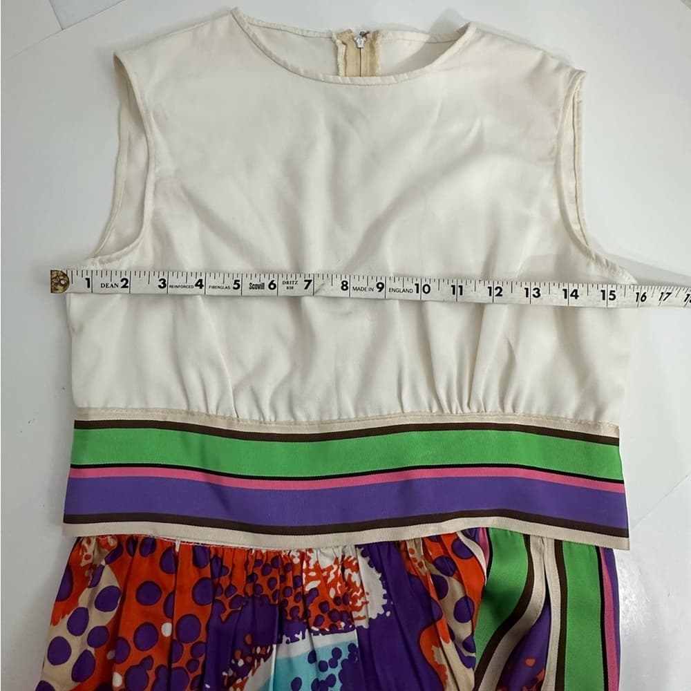 Vintage 1970s Psychedelic Dress Set Union Made ILGWU Maxi & Shorts RARE - Thumbnail 11