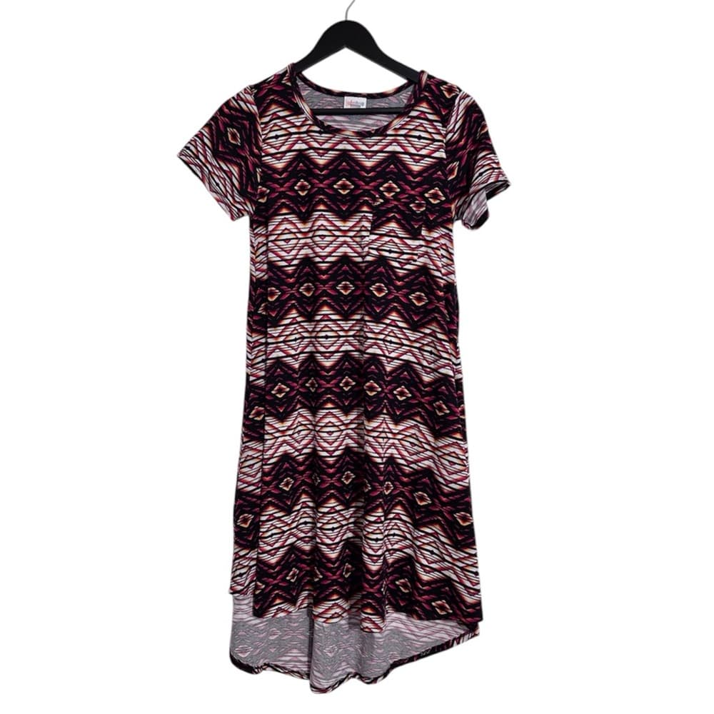 LuLaRoe Carly Dress Tribal Geometric Print Size XS Multicolor Festival Vibes - Thumbnail 6