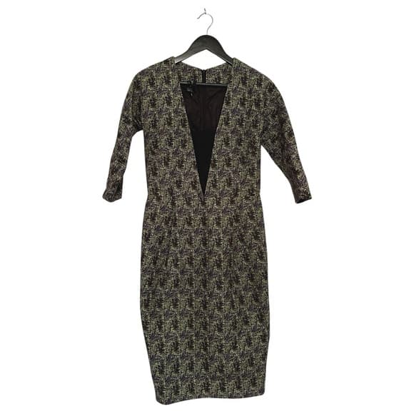 ZERO + MARIA CORNEJO Deep V Dress Abstract Print Tweed Business Size 4 Luxury - Thumbnail 9
