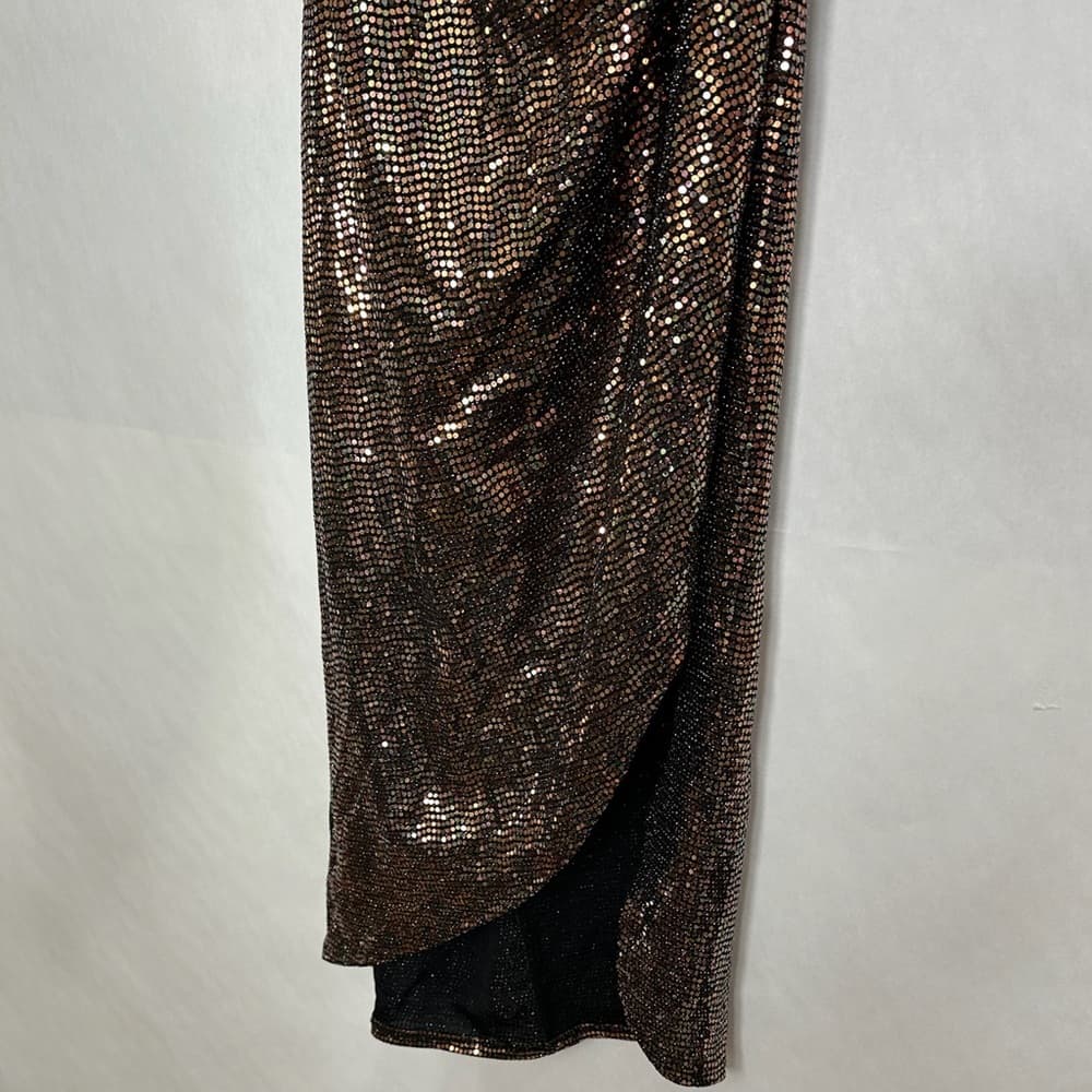 Emerald Sundae Disco Dot Metallic Print Strappy Midi Dress Size Large Juniors - Thumbnail 3
