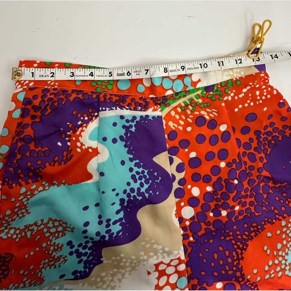 Vintage 1970s Psychedelic Dress Set Union Made ILGWU Maxi & Shorts RARE - Thumbnail 9