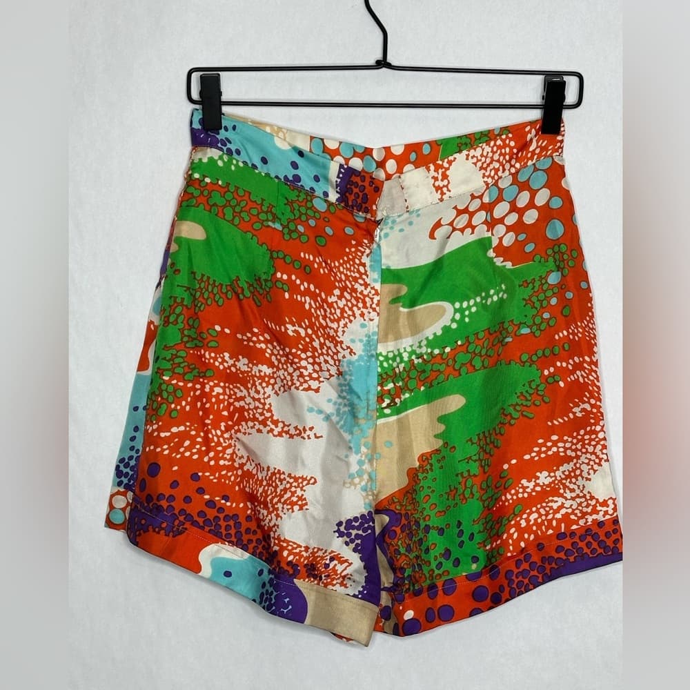 Vintage 1970s Psychedelic Dress Set Union Made ILGWU Maxi & Shorts RARE - Thumbnail 6