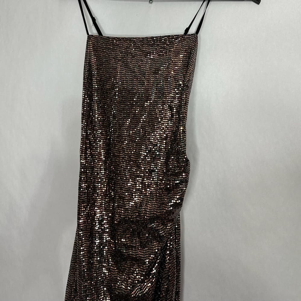 Emerald Sundae Disco Dot Metallic Print Strappy Midi Dress Size Large Juniors - Thumbnail 6