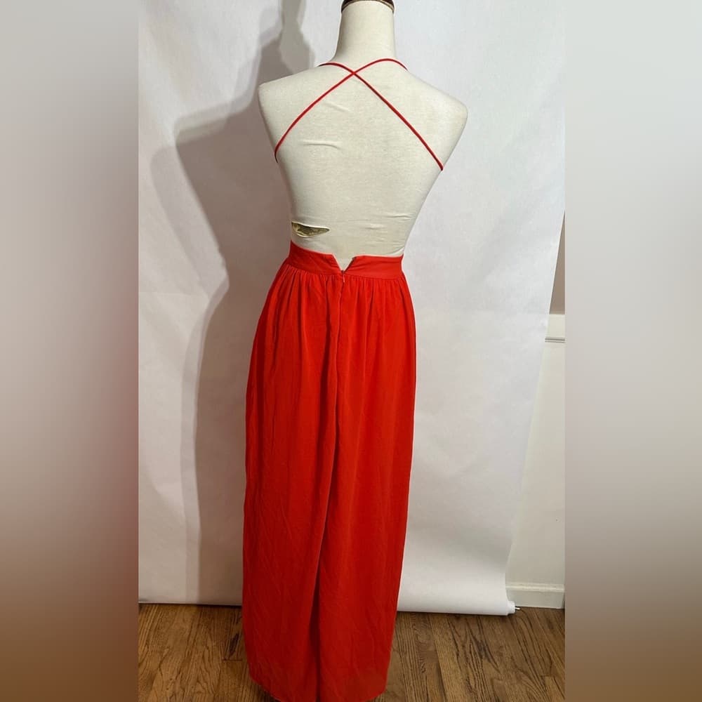 Open Back Maxi Dress with Crisscross Back Red / Orange - See sizing Likely XS/S - Thumbnail 3