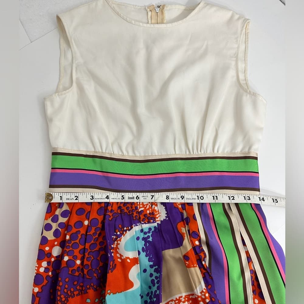 Vintage 1970s Psychedelic Dress Set Union Made ILGWU Maxi & Shorts RARE - Thumbnail 13