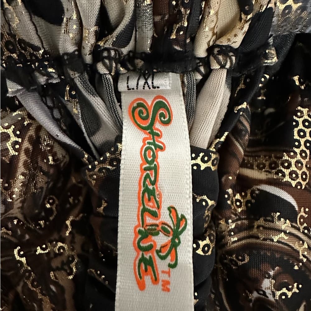 Shoreline Grey Gold and Black Animal Print Maxi Dress, Y2K Size L/XL - Thumbnail 4