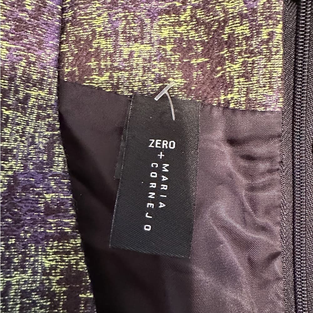 ZERO + MARIA CORNEJO Deep V Dress Abstract Print Tweed Business Size 4 Luxury - Thumbnail 5