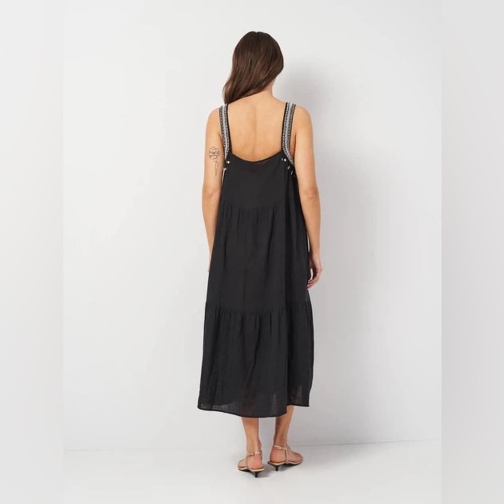 Zara Sequin Beaded Embroidered Strap Dress Size Large Boho Resort Minimal - Thumbnail 2