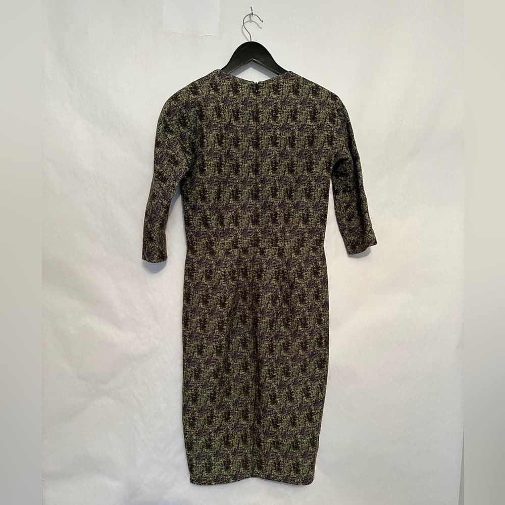 ZERO + MARIA CORNEJO Deep V Dress Abstract Print Tweed Business Size 4 Luxury - Thumbnail 3