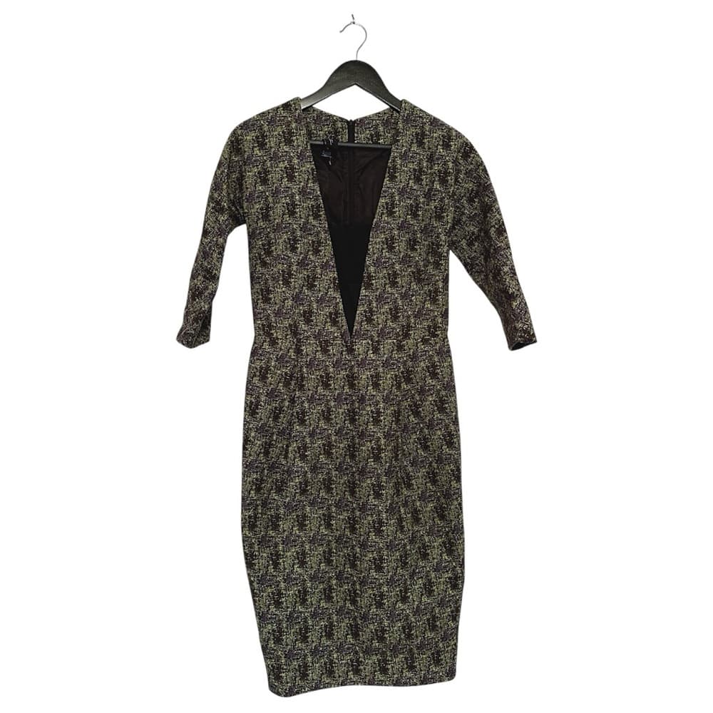 ZERO + MARIA CORNEJO Deep V Dress Abstract Print Tweed Business Size 4 Luxury - Thumbnail 8