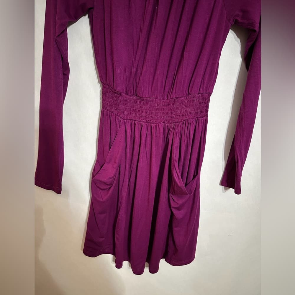 Forever 21 Draped Long Sleeve Mini Dress Elastic Waist Size Small - Thumbnail 5