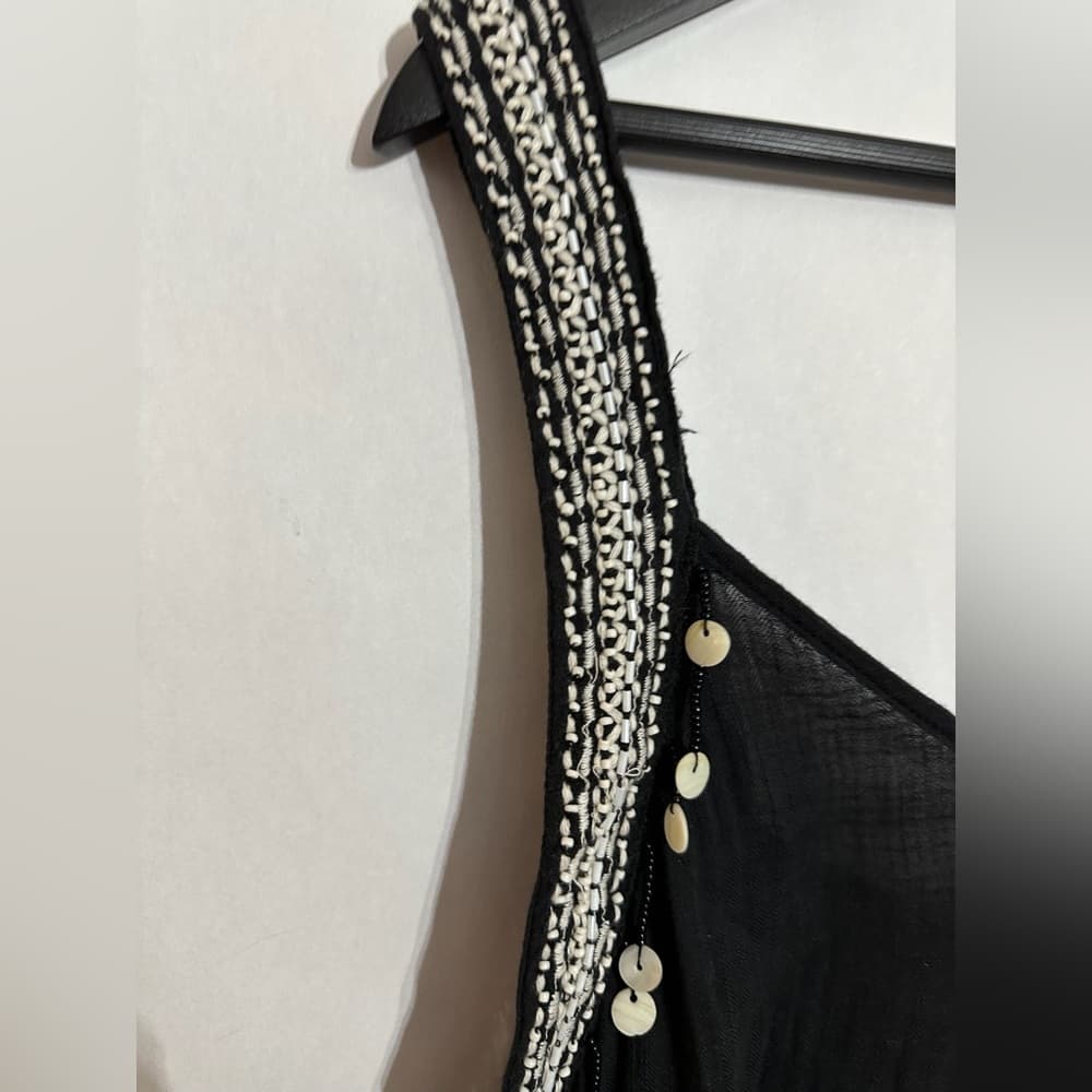 Zara Sequin Beaded Embroidered Strap Dress Size Large Boho Resort Minimal - Thumbnail 10