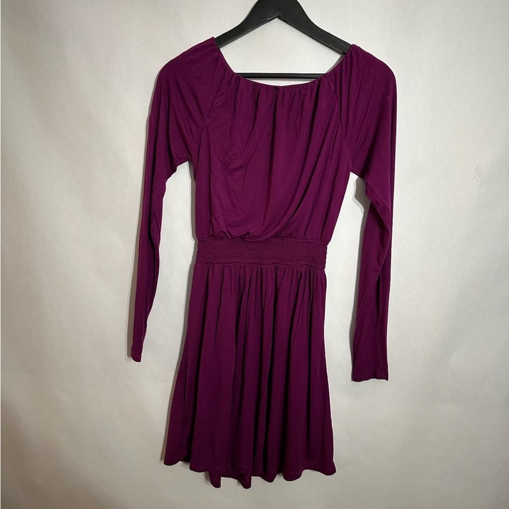 Forever 21 Draped Long Sleeve Mini Dress Elastic Waist Size Small - Thumbnail 6
