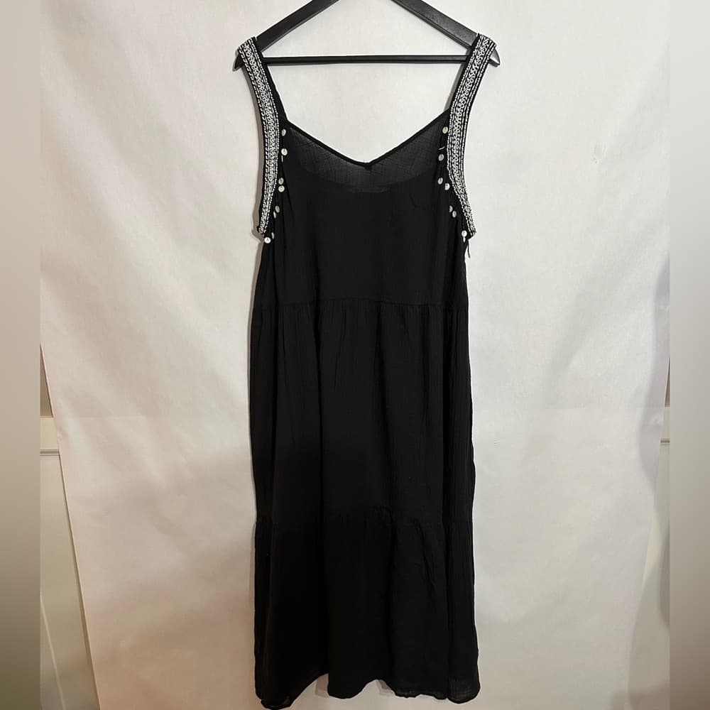 Zara Sequin Beaded Embroidered Strap Dress Size Large Boho Resort Minimal - Thumbnail 8