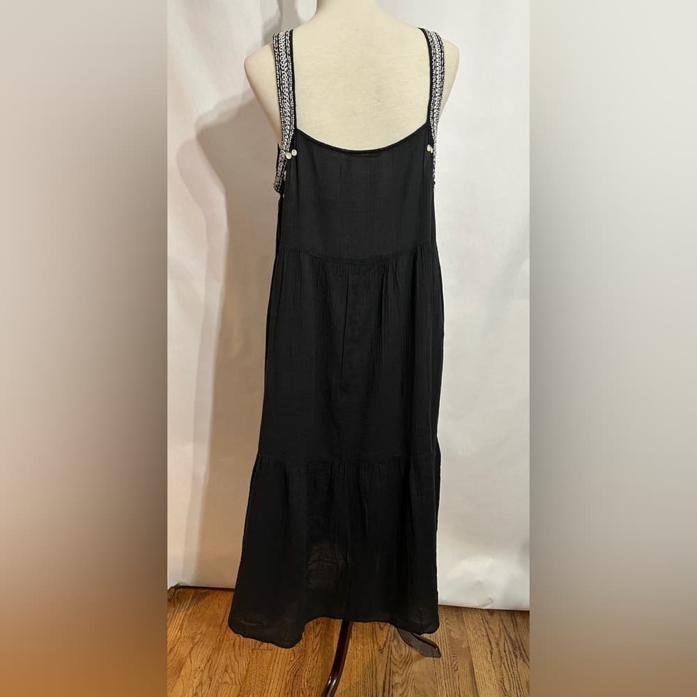 Zara Sequin Beaded Embroidered Strap Dress Size Large Boho Resort Minimal - Thumbnail 7