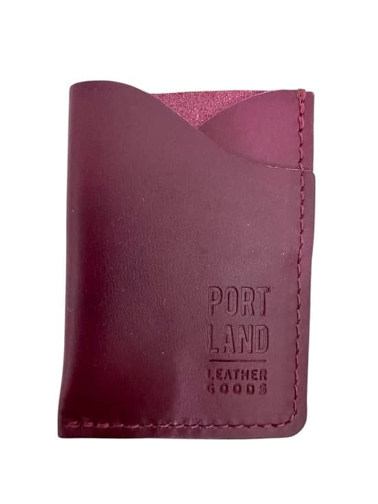 NEW Portland Leather Goods Minimalist Wallet Mystery Purple Color Possibly Plum - Thumbnail 6