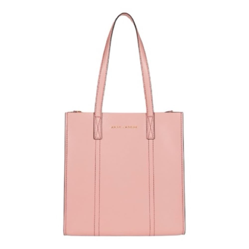 Marc Jacobs Repeat Leather Tote Bag in Blush Pink with Logo Lining - Thumbnail 14
