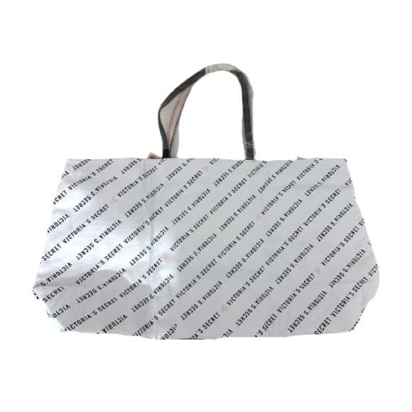 NWT Victoria’s Secret Oversized Logo Canvas Tote Bag Black White Weekender Beach - Thumbnail 11