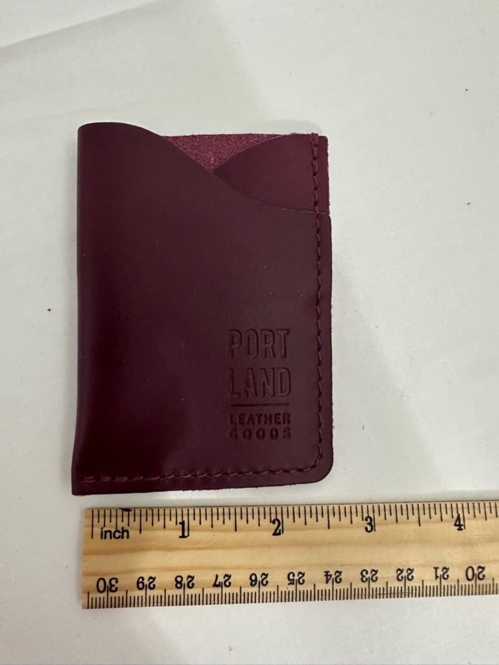 NEW Portland Leather Goods Minimalist Wallet Mystery Purple Color Possibly Plum - Thumbnail 2