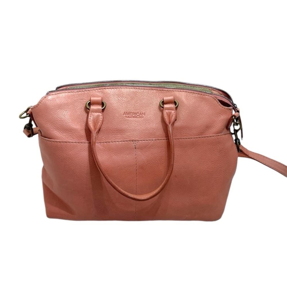 American Leather Co. Carrie Dome Satchel Handbag Purse Desert Rose Color Boho - Thumbnail 12