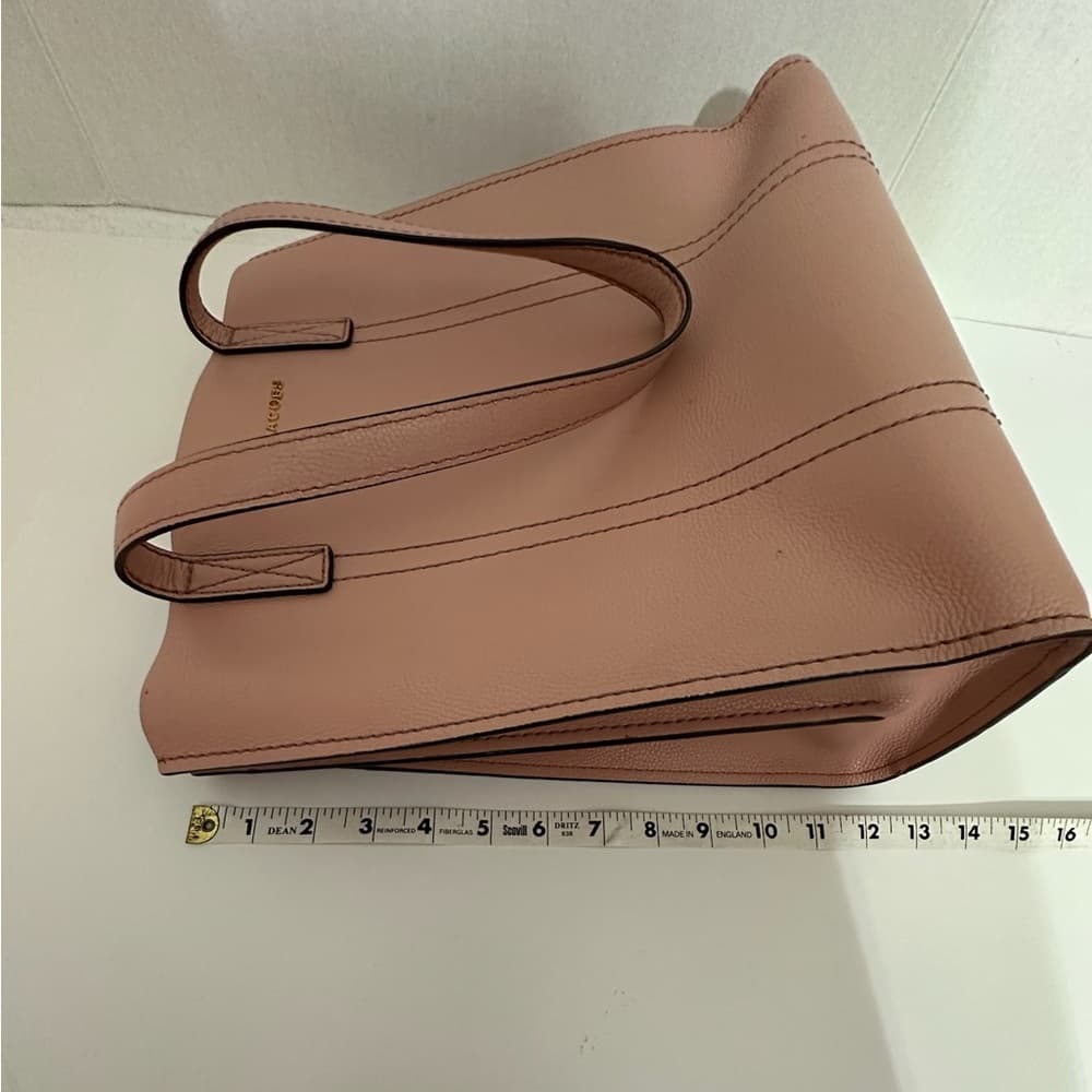 Marc Jacobs Repeat Leather Tote Bag in Blush Pink with Logo Lining - Thumbnail 13