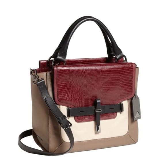 Vince Camuto 'Max' Tri-Color Leather Satchel Croc-Embossed Flap Adjustable Strap - Thumbnail 17