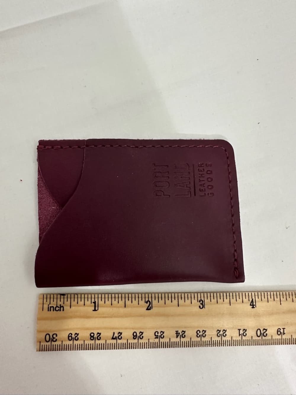 NEW Portland Leather Goods Minimalist Wallet Mystery Purple Color Possibly Plum - Thumbnail 3