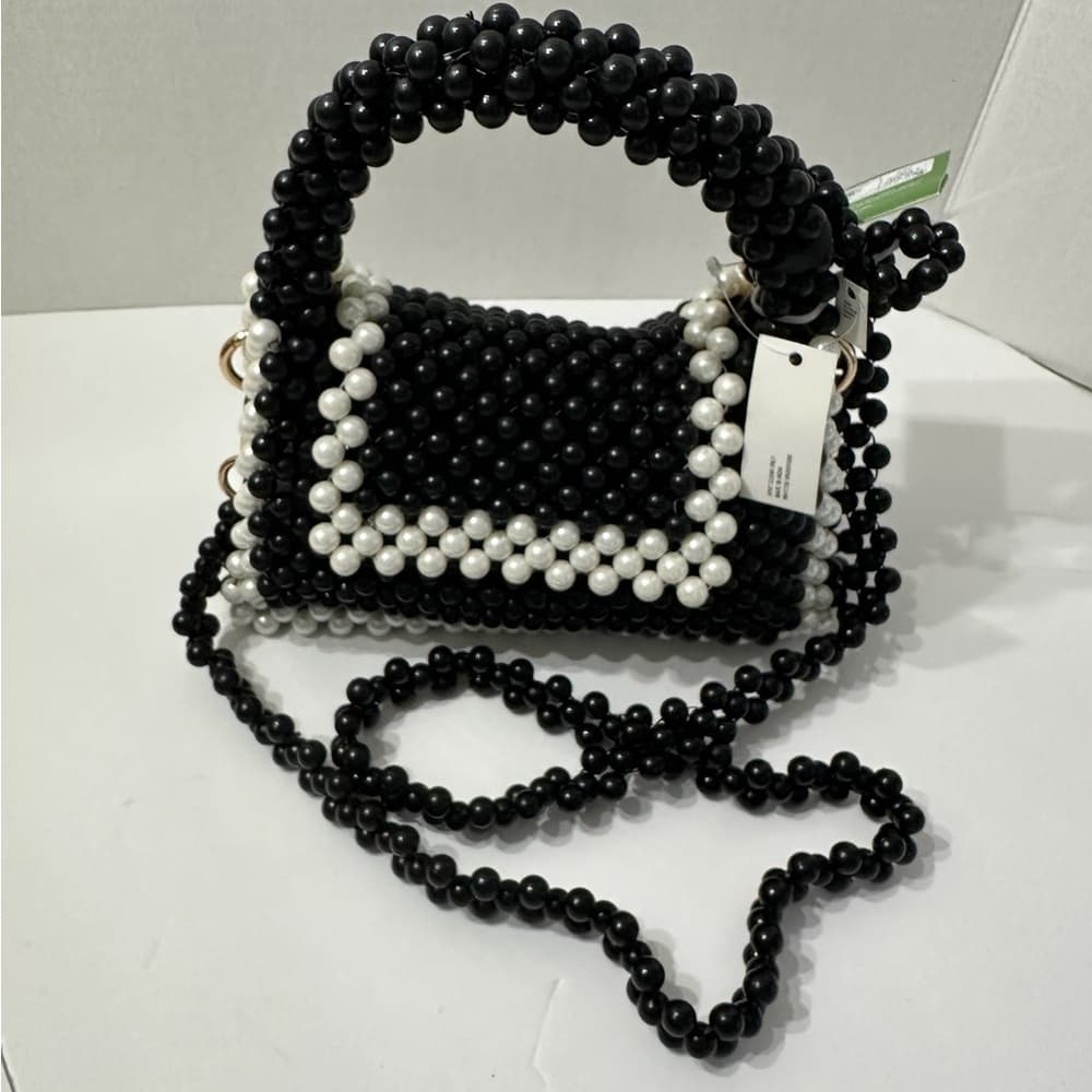 NWT Kate Spade Target Colorblock Beaded Structure Crossbody Bag Black White