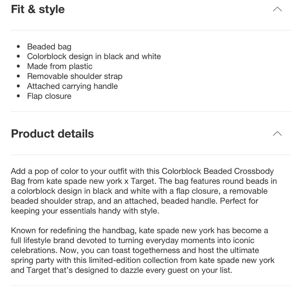 NWT Kate Spade Target Colorblock Beaded Structure Crossbody Bag Black White - Thumbnail 12